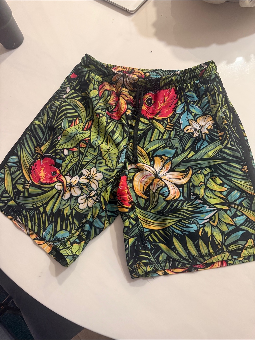 Project X Men’s Hybrid athletic/swim  Shorts Tropical Bird & Floral Print Size M